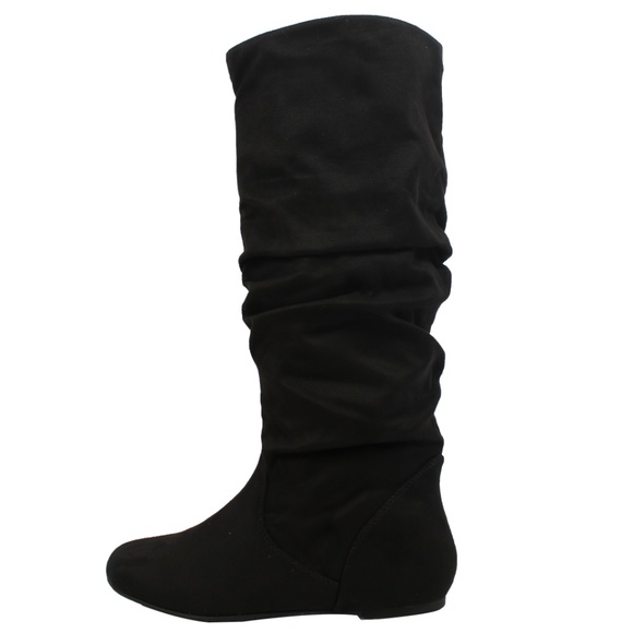 Restock!!! Black Faux Suede Slouchy Knee High Boot - Picture 7 of 8